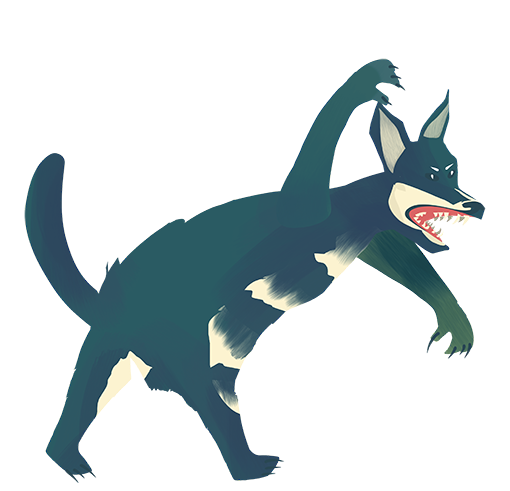 Black dog — attacking state