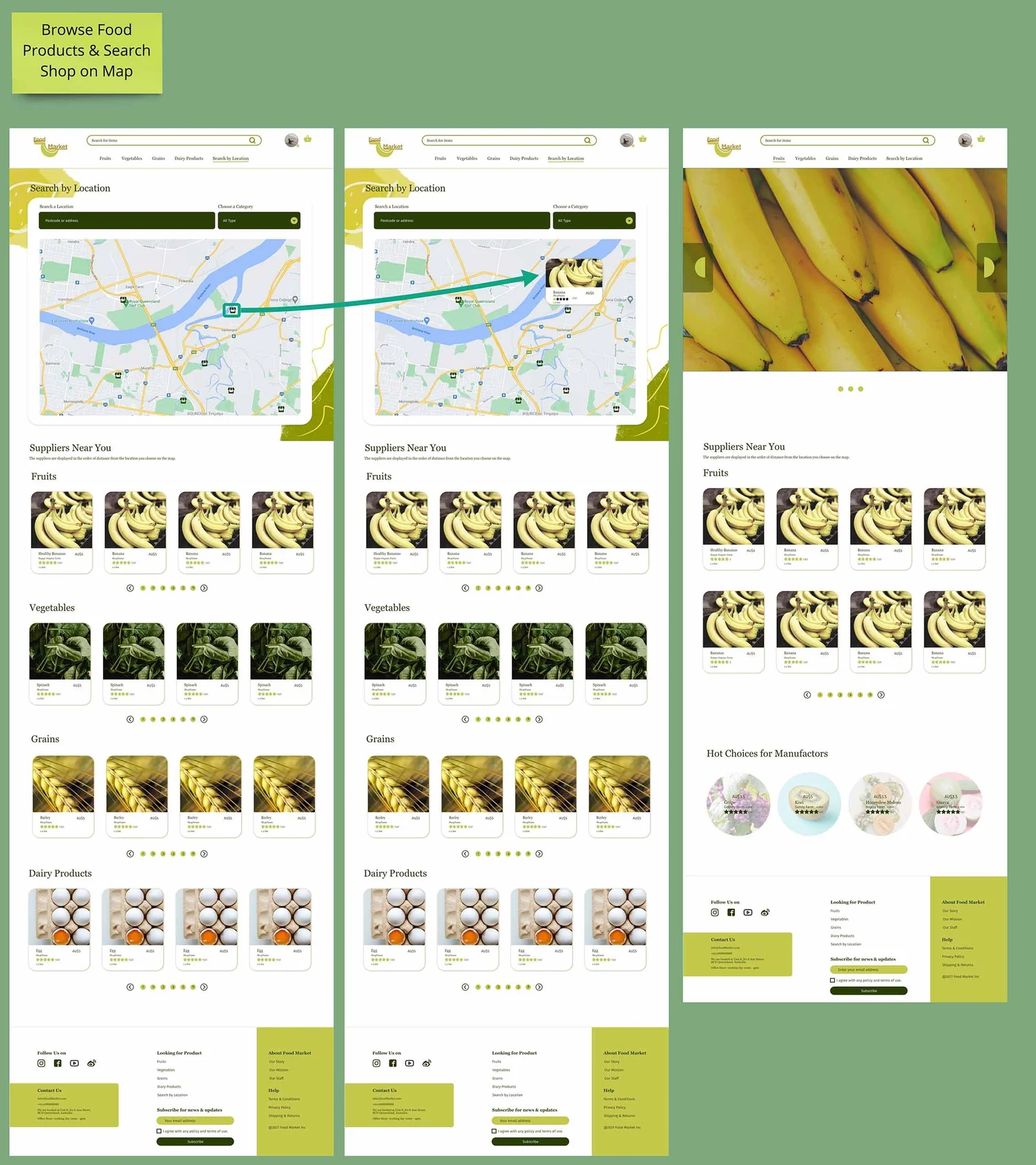 Product browsing and map-based shop search