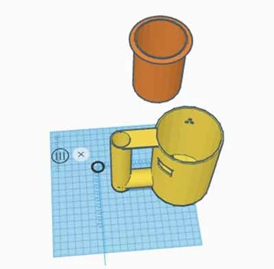 3D-printable mug design in Tinkercad