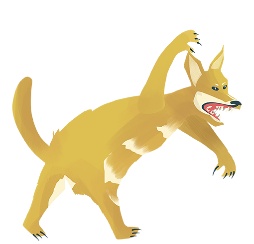 Yellow dog — attacking state