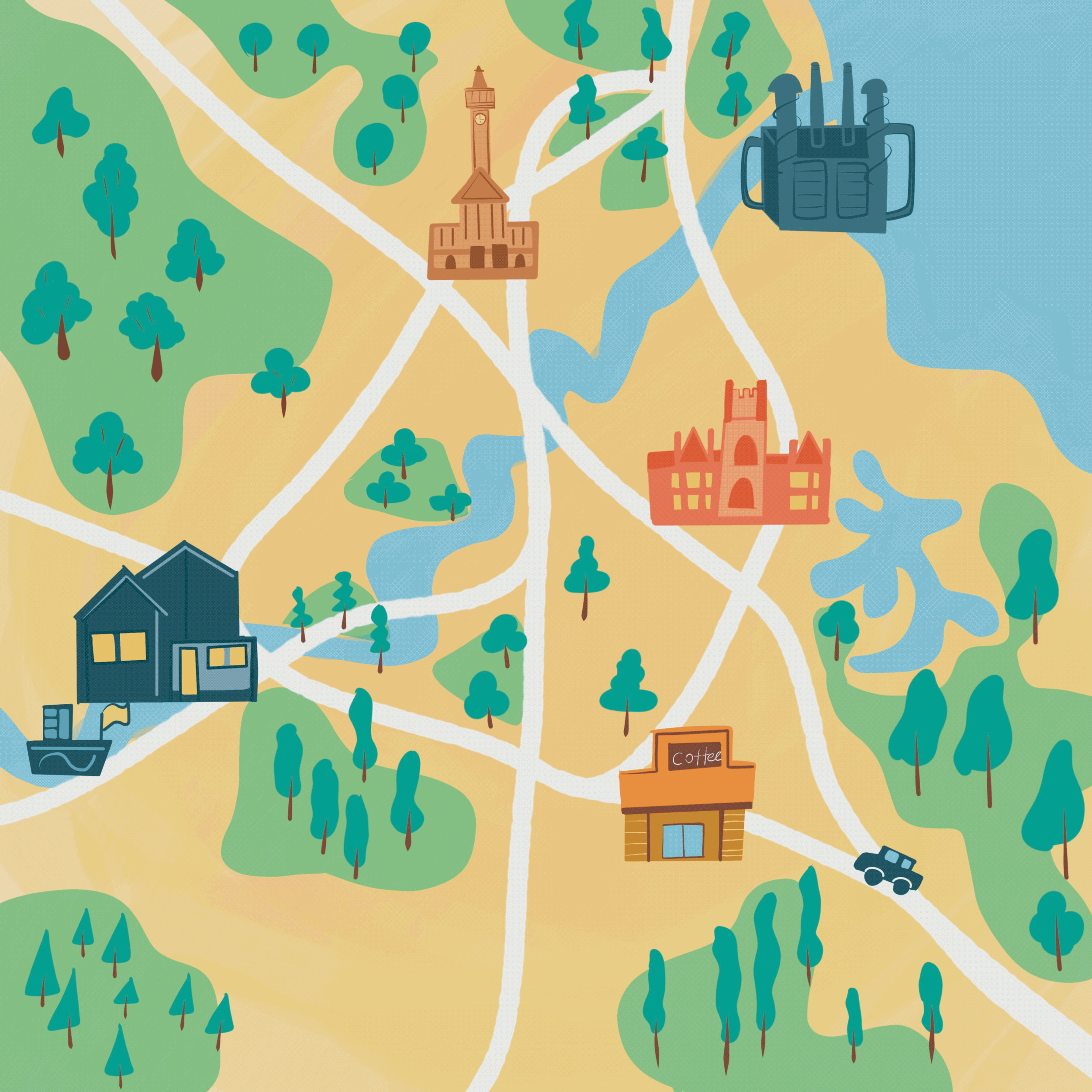 Brisbane map — animated location overview